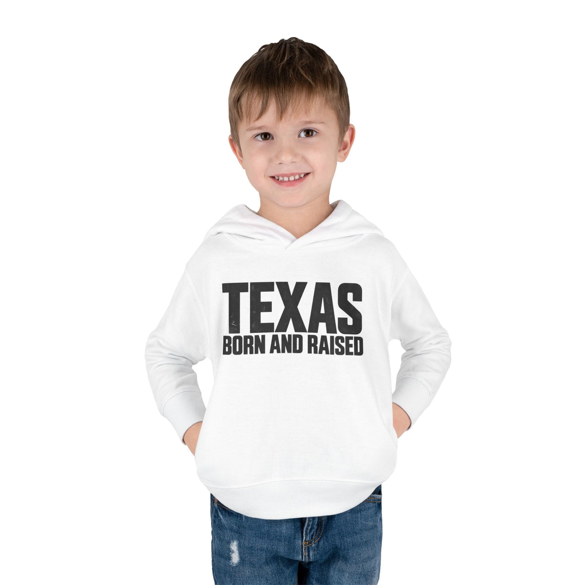 Texas Born and Raised Modern Minimal Unisex Toddler Pullover Fleece Hoodie