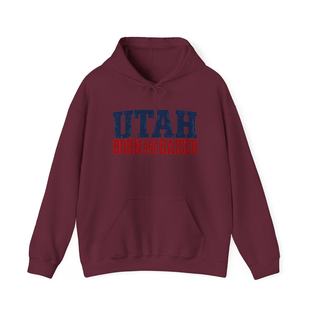 Utah Born and Raised Mountain West Style Unisex Hoodie Graphic