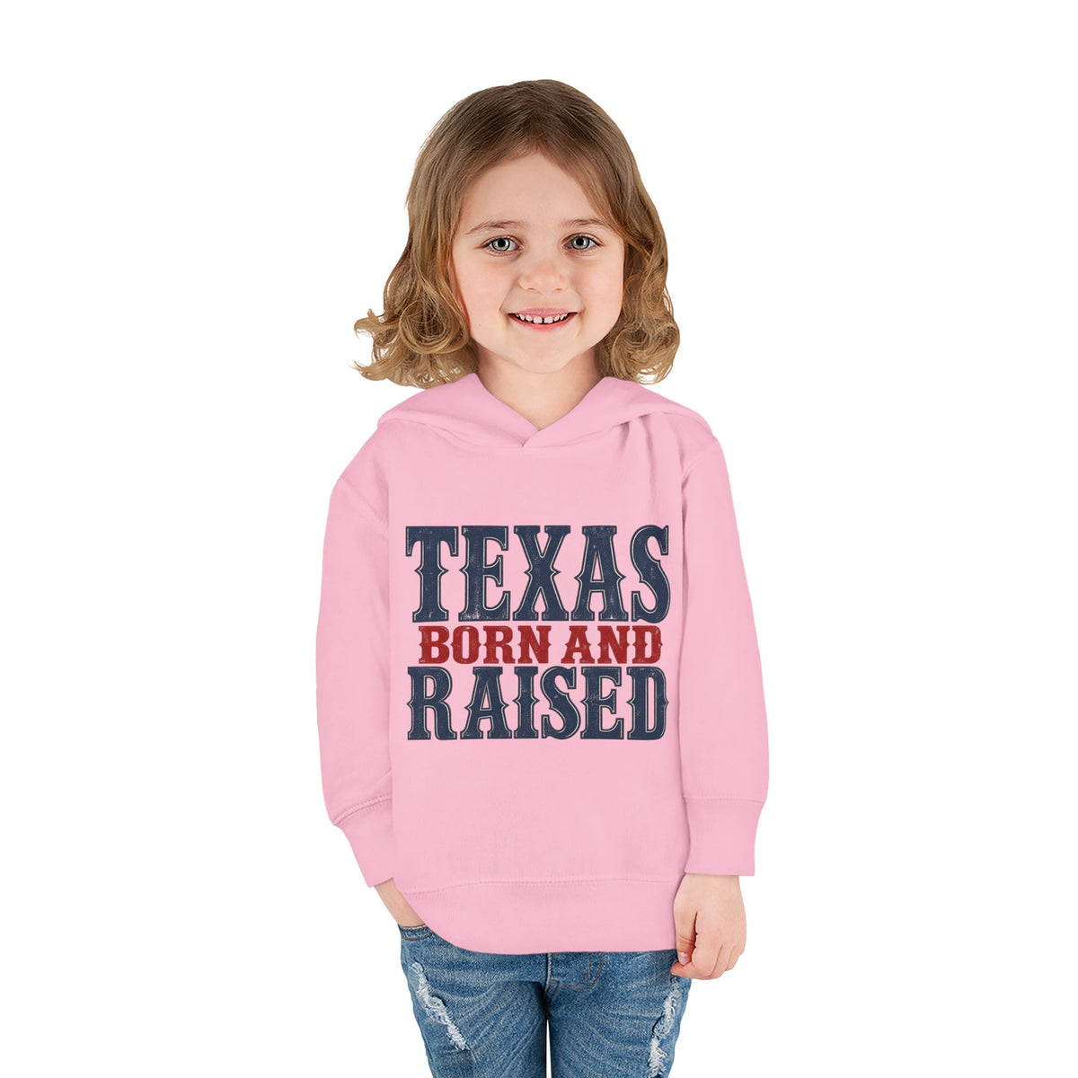 Texas Born and Raised Classic Heritage Unisex Toddler Pullover Fleece Hoodie