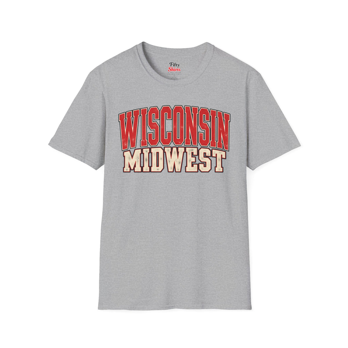 Wisconsin Midwest Unisex Softstyle T Shirt State Name Graphic Tee