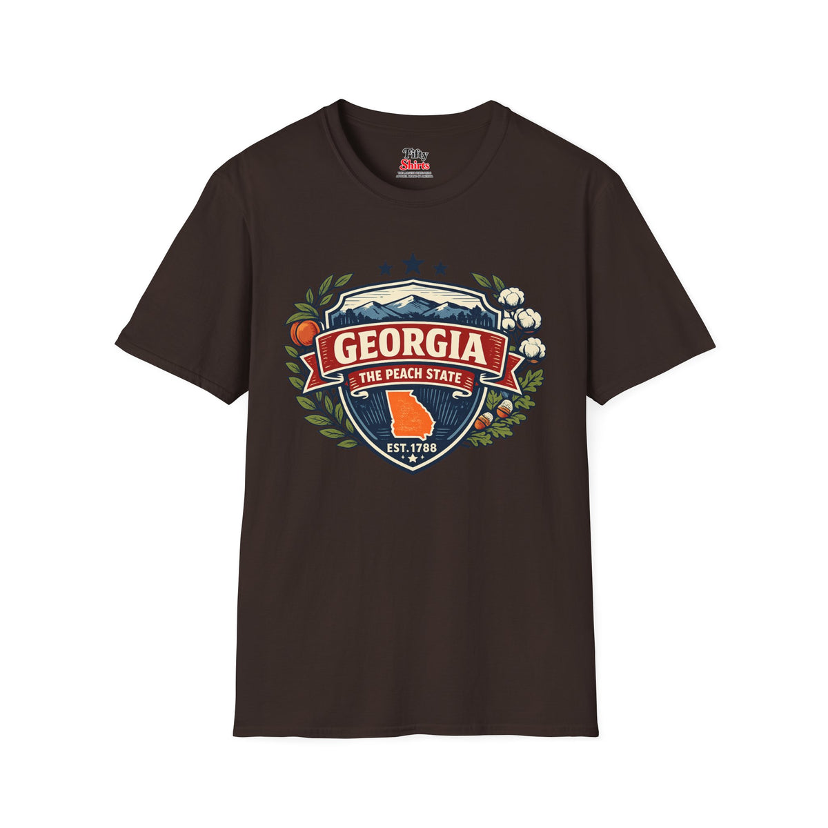 Georgia Heritage Badge Unisex Softstyle T Shirt State Pride Graphic Tee Collections FS03
