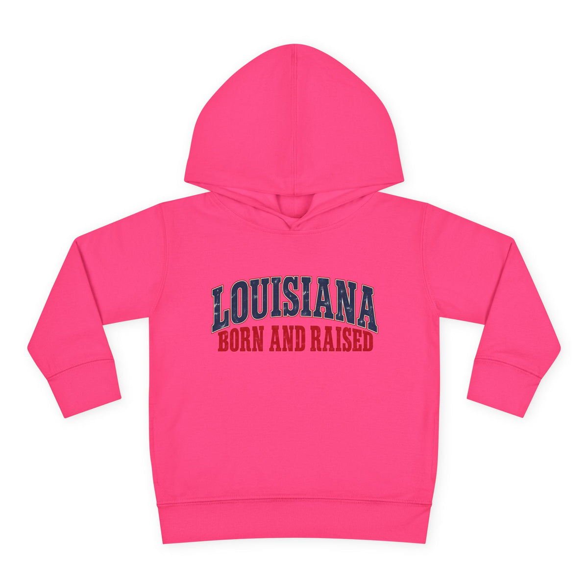 Louisiana Born and Raised Gulf South Heritage Unisex Toddler Pullover Fleece Hoodie
