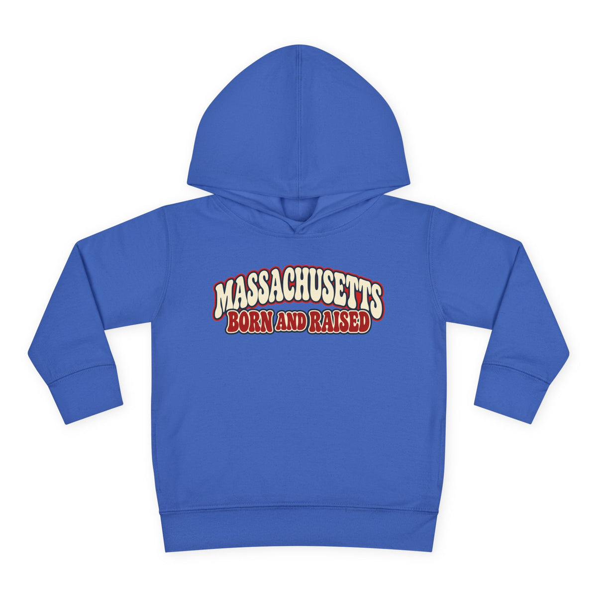 Massachusetts Born and Raised Retro 1970s Unisex Toddler Pullover Fleece Hoodie
