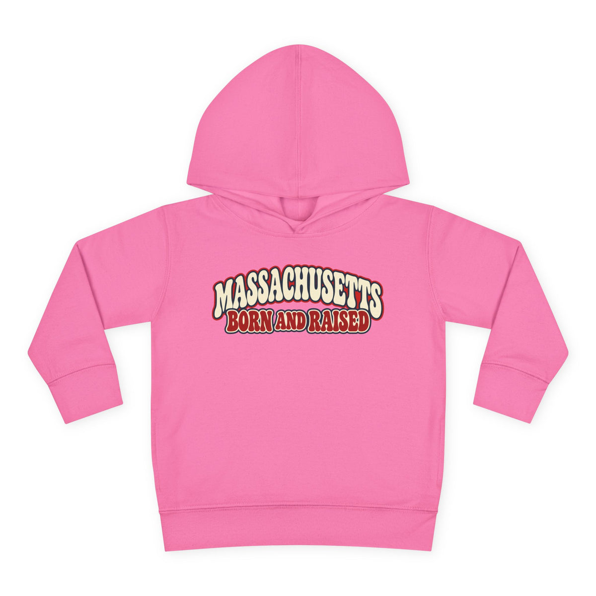 Massachusetts Born and Raised Retro 1970s Unisex Toddler Pullover Fleece Hoodie