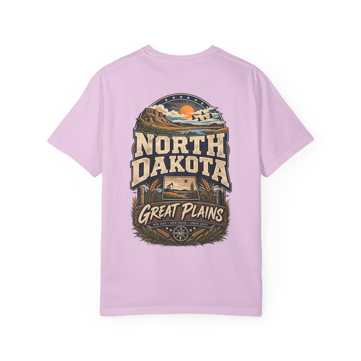 North Dakota Great Plains Unisex Comfort Color 1717 Streetwear Graphic Tee