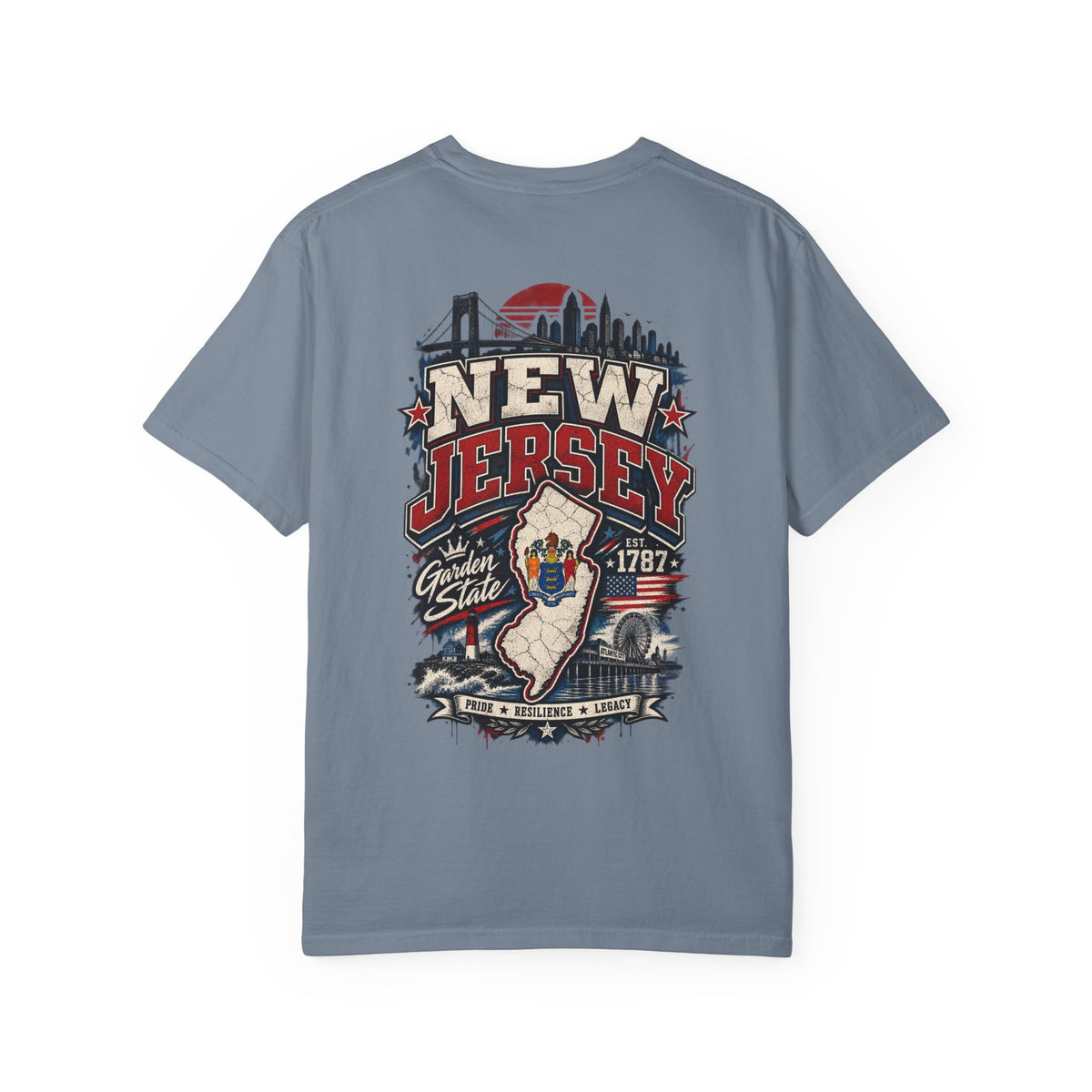 New Jersey Street Legacy Unisex Comfort Color 1717 Streetwear Graphic Tee