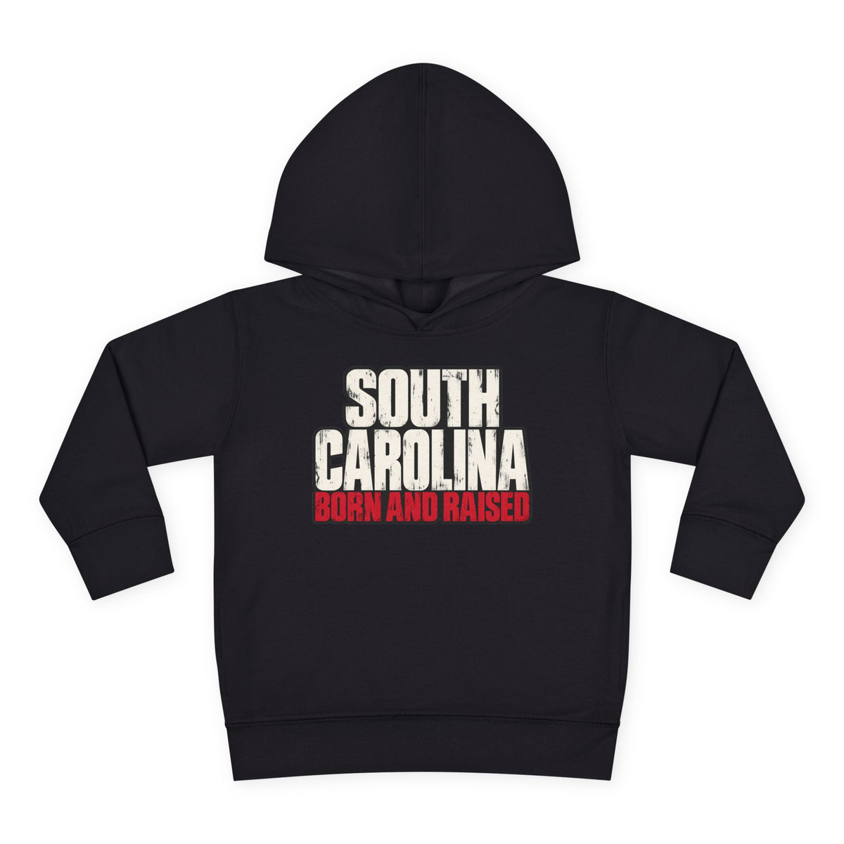 South Carolina Born and Raised Southern Streetwear Unisex Toddler Pullover Fleece Hoodie