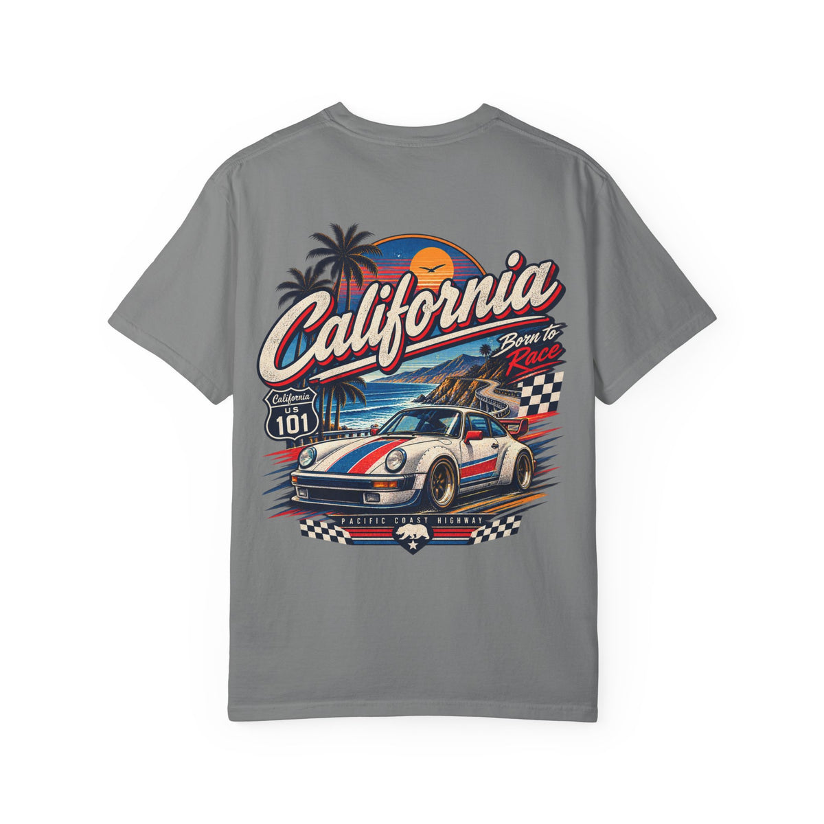 California 1980s Racing Unisex Comfort Color 1717 Streetwear Graphic Tee
