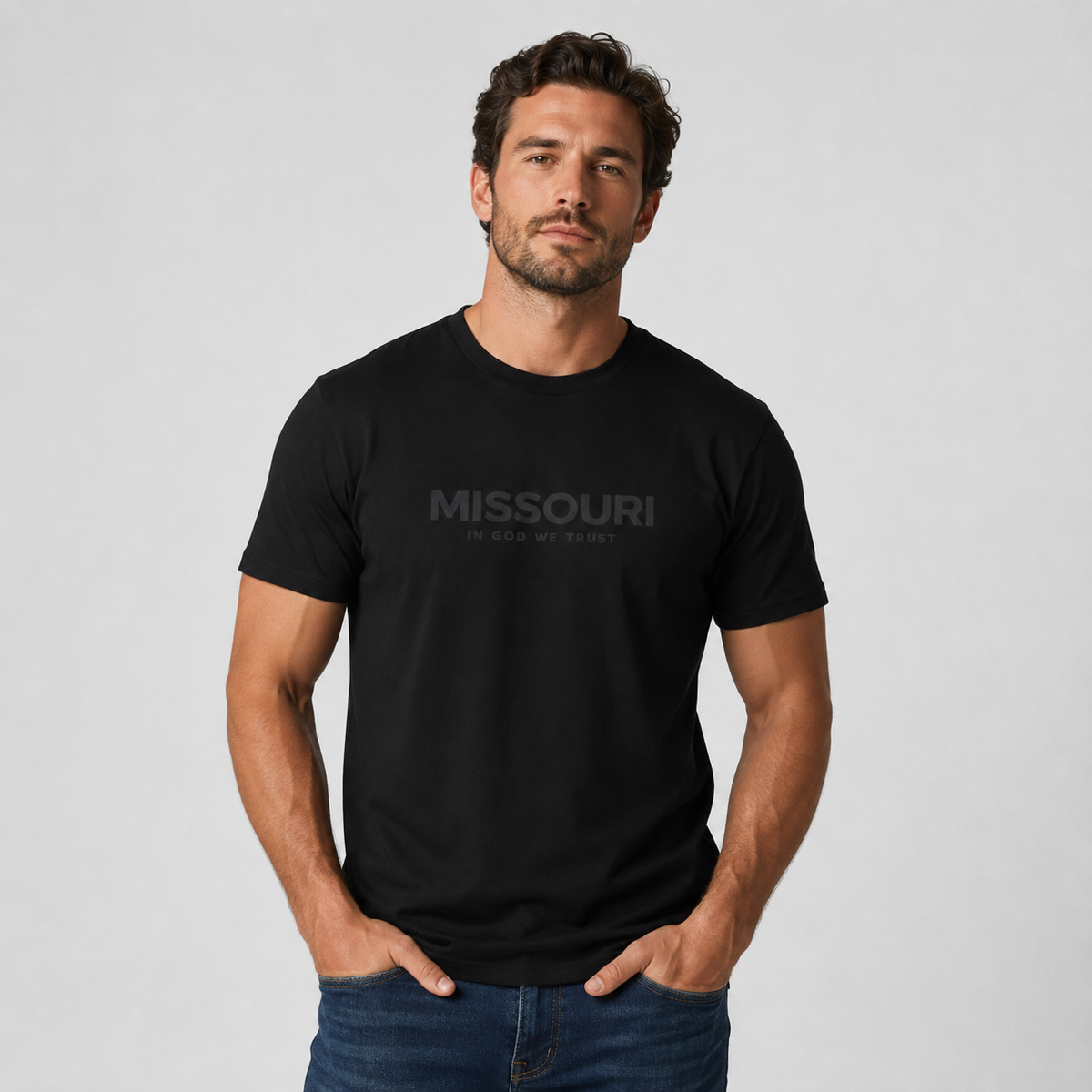Missouri All State In God We Trust Front Design Unisex Everyday Tee