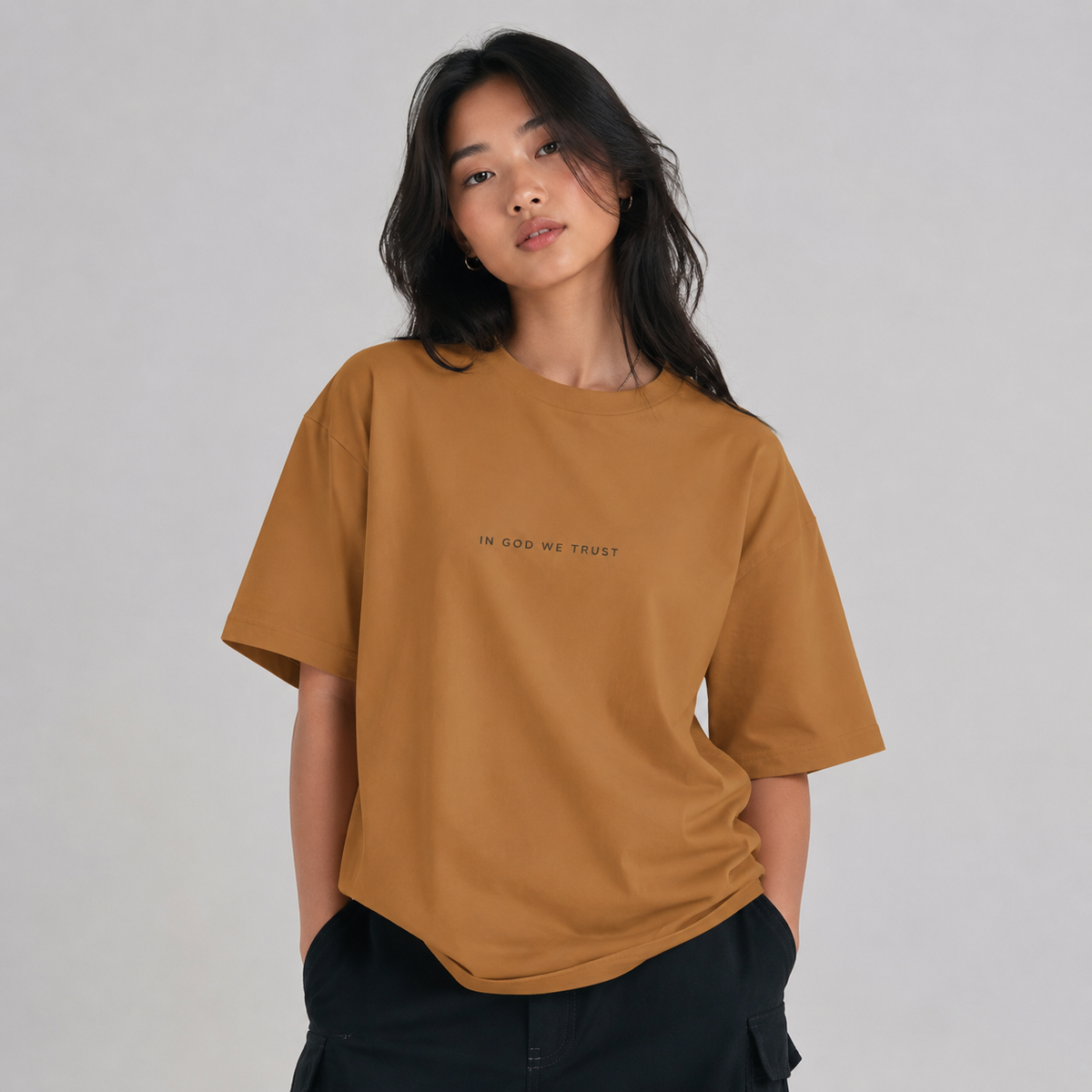 North Dakota All State In God We Trust Unisex Casual Oversized Boxy Tee