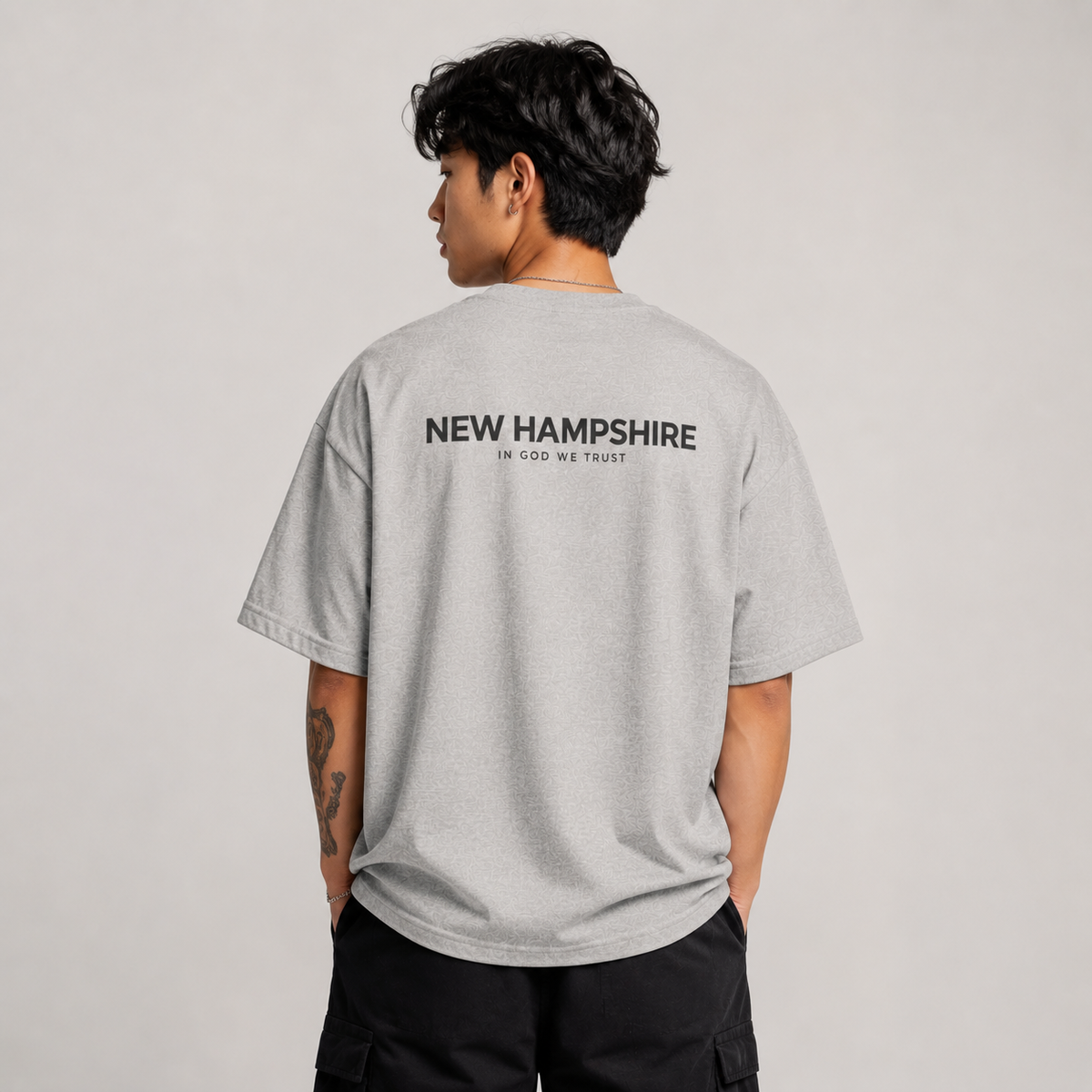 New Hampshire All State In God We Trust Unisex Casual Oversized Boxy Tee