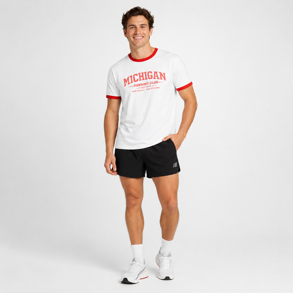 Michigan Running Club 2026 All State Men's Staple Ringer Tee