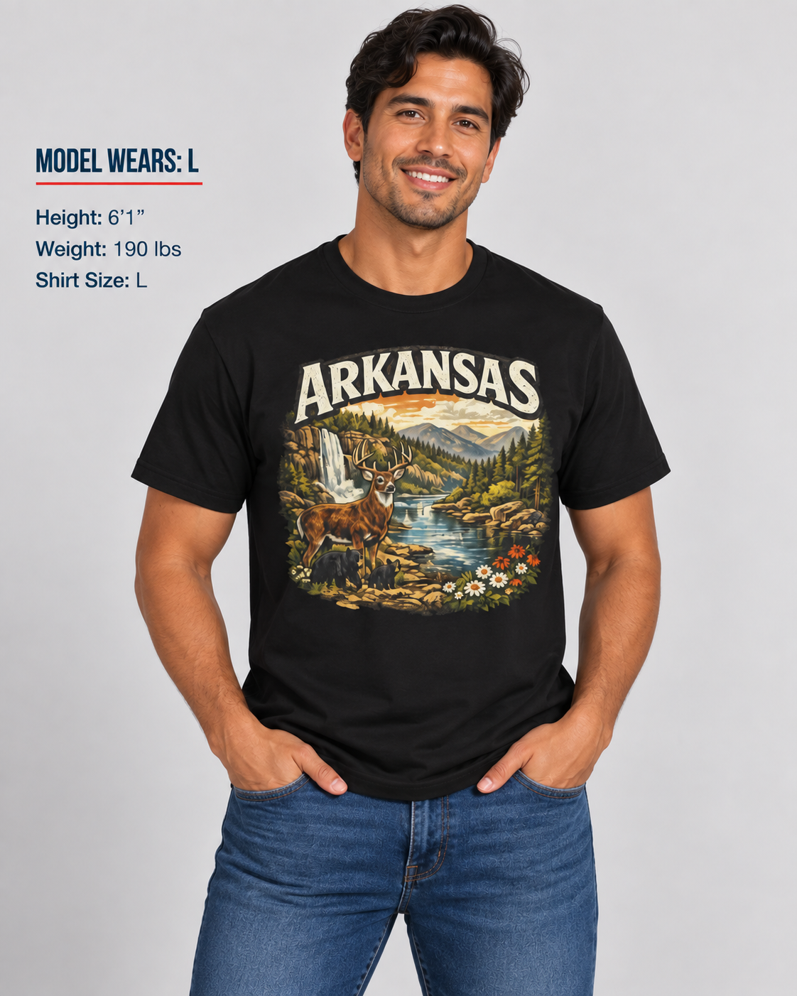 Arkansas Wildlife Unisex Softstyle T Shirt State Pride Graphic Tee Collections FS03