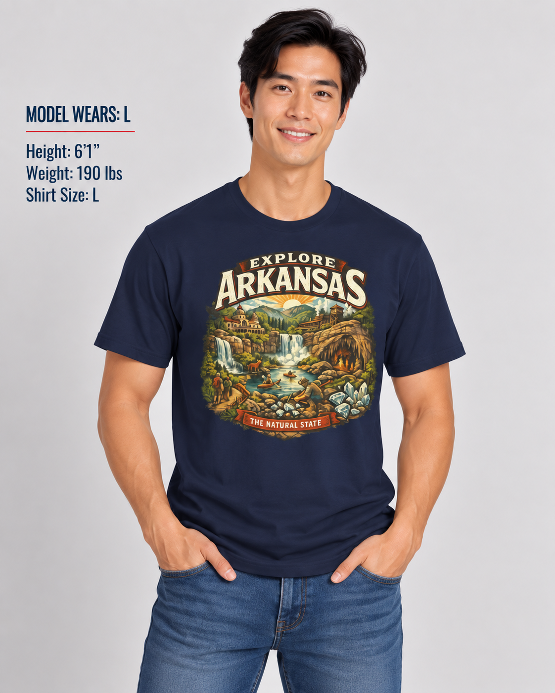 Explore Arkansas Unisex Softstyle T Shirt State Pride Graphic Tee Collections FS03