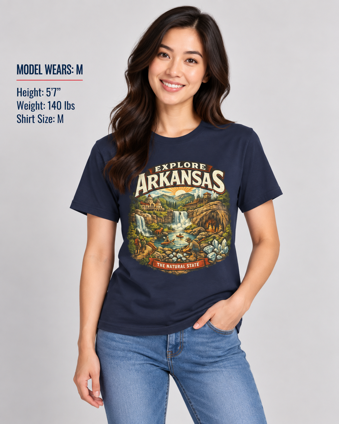 Explore Arkansas Unisex Softstyle T Shirt State Pride Graphic Tee Collections FS03
