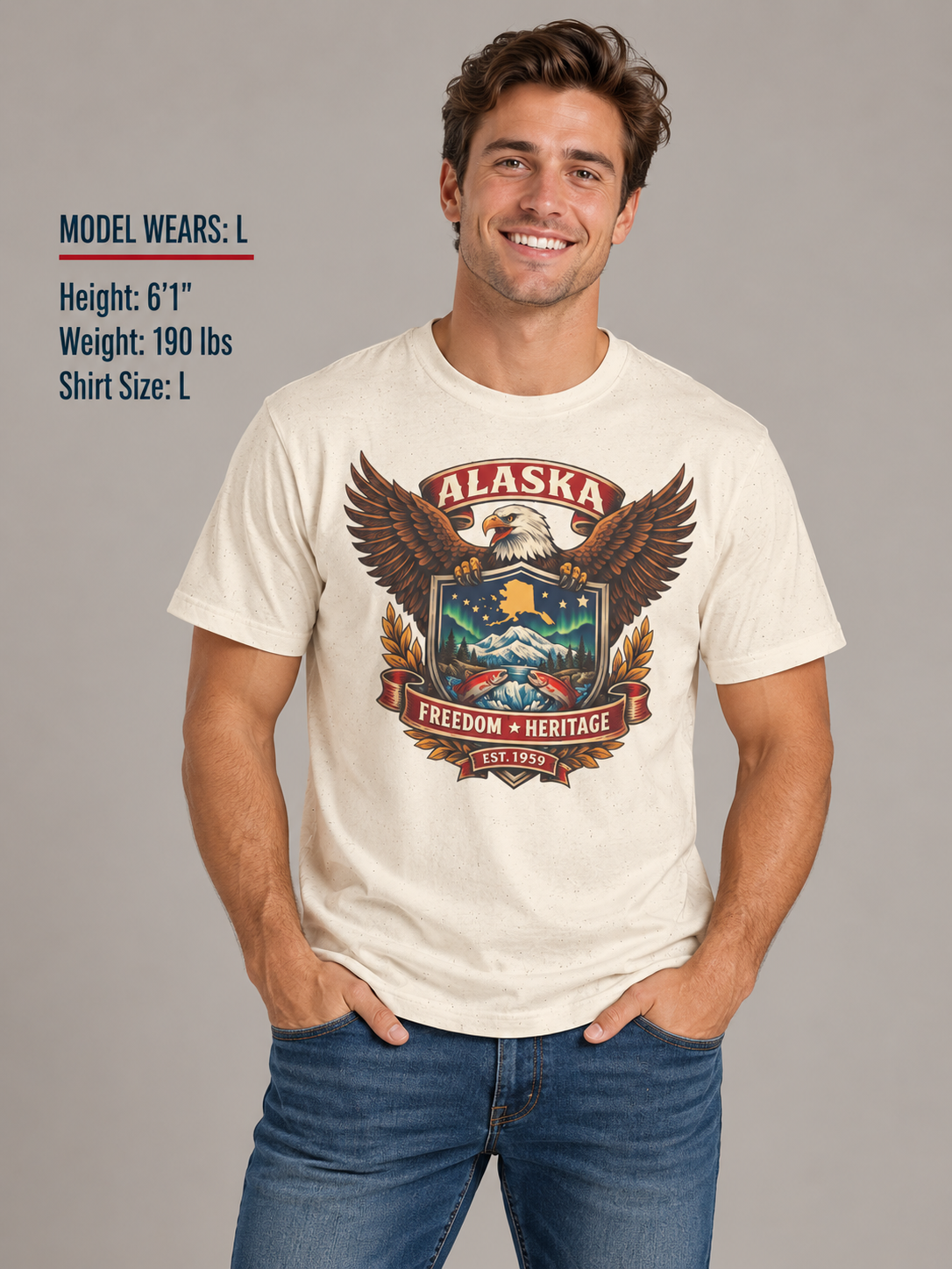 Alaska Americana Eagle Unisex Softstyle T Shirt State Pride Graphic Tee Collections FS03