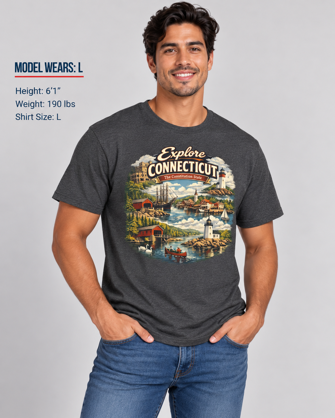 Explore Connecticut Unisex Softstyle T Shirt State Pride Graphic Tee Collections FS03