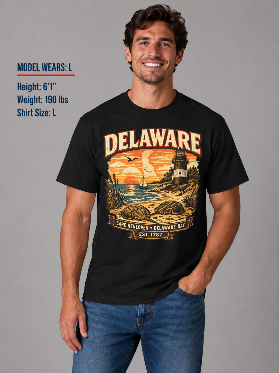 Vintage Delaware Heritage Unisex Softstyle T Shirt State Pride Graphic Tee Collections FS03