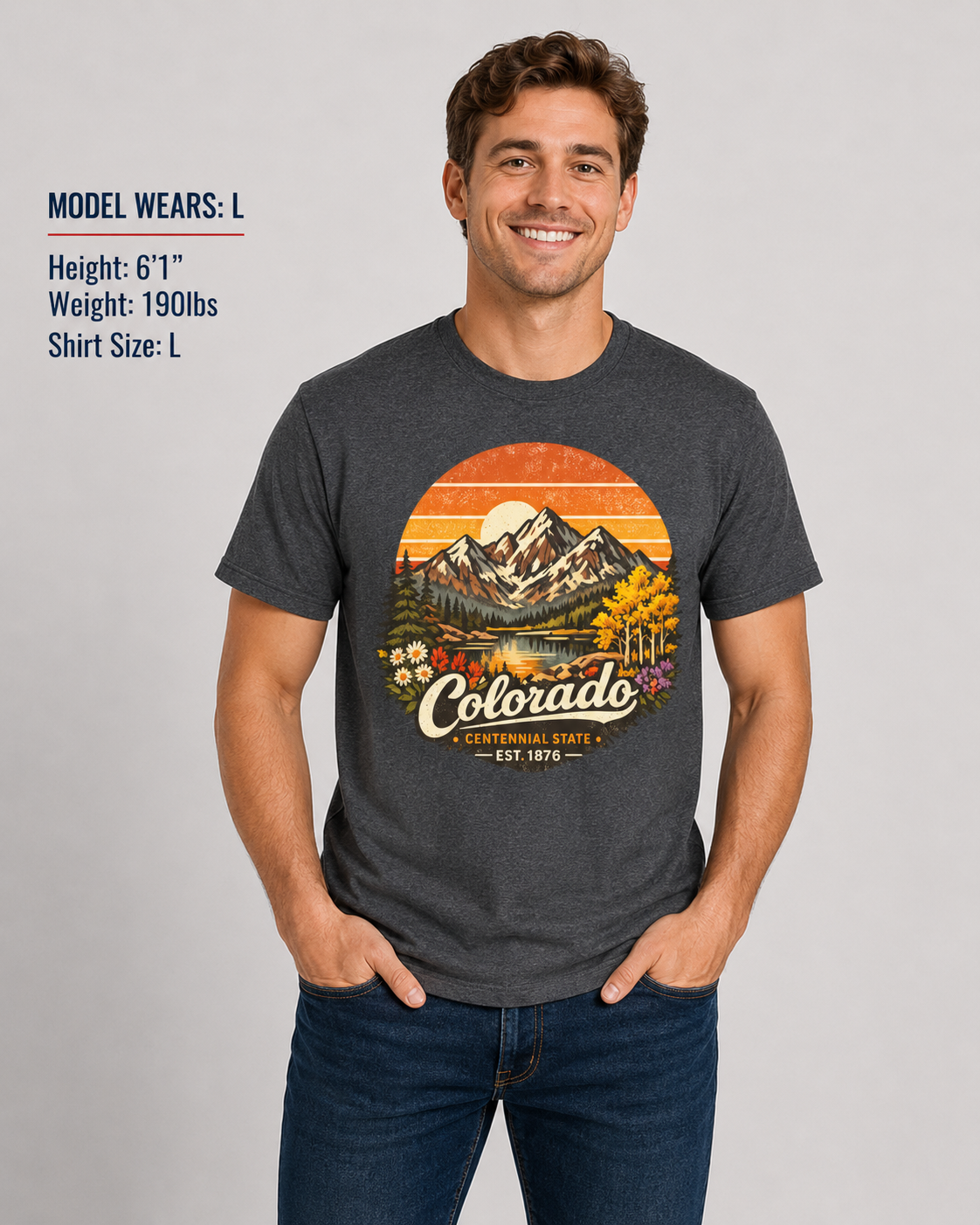 Colorado Mountain Sunset Unisex Softstyle T Shirt State Pride Graphic Tee Collections FS03
