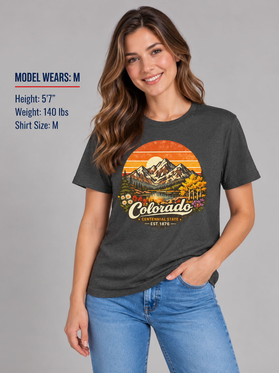 Colorado Mountain Sunset Unisex Softstyle T Shirt State Pride Graphic Tee Collections FS03