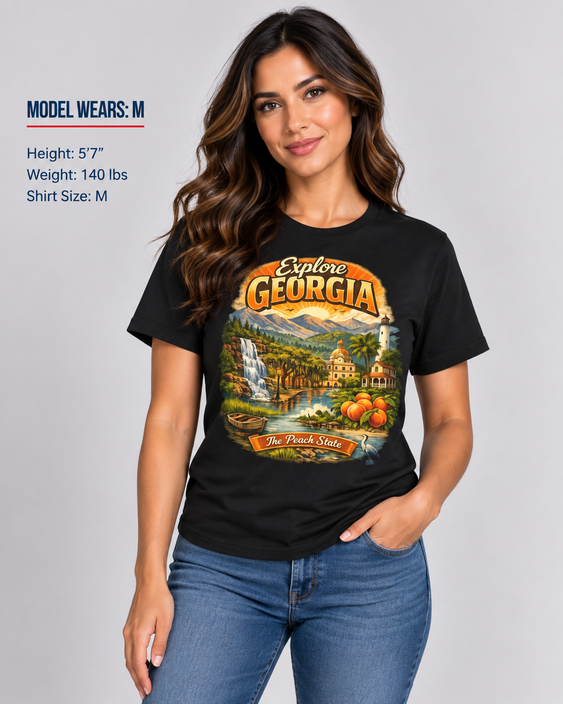 Explore Georgia Unisex Softstyle T Shirt State Pride Graphic Tee Collections FS03