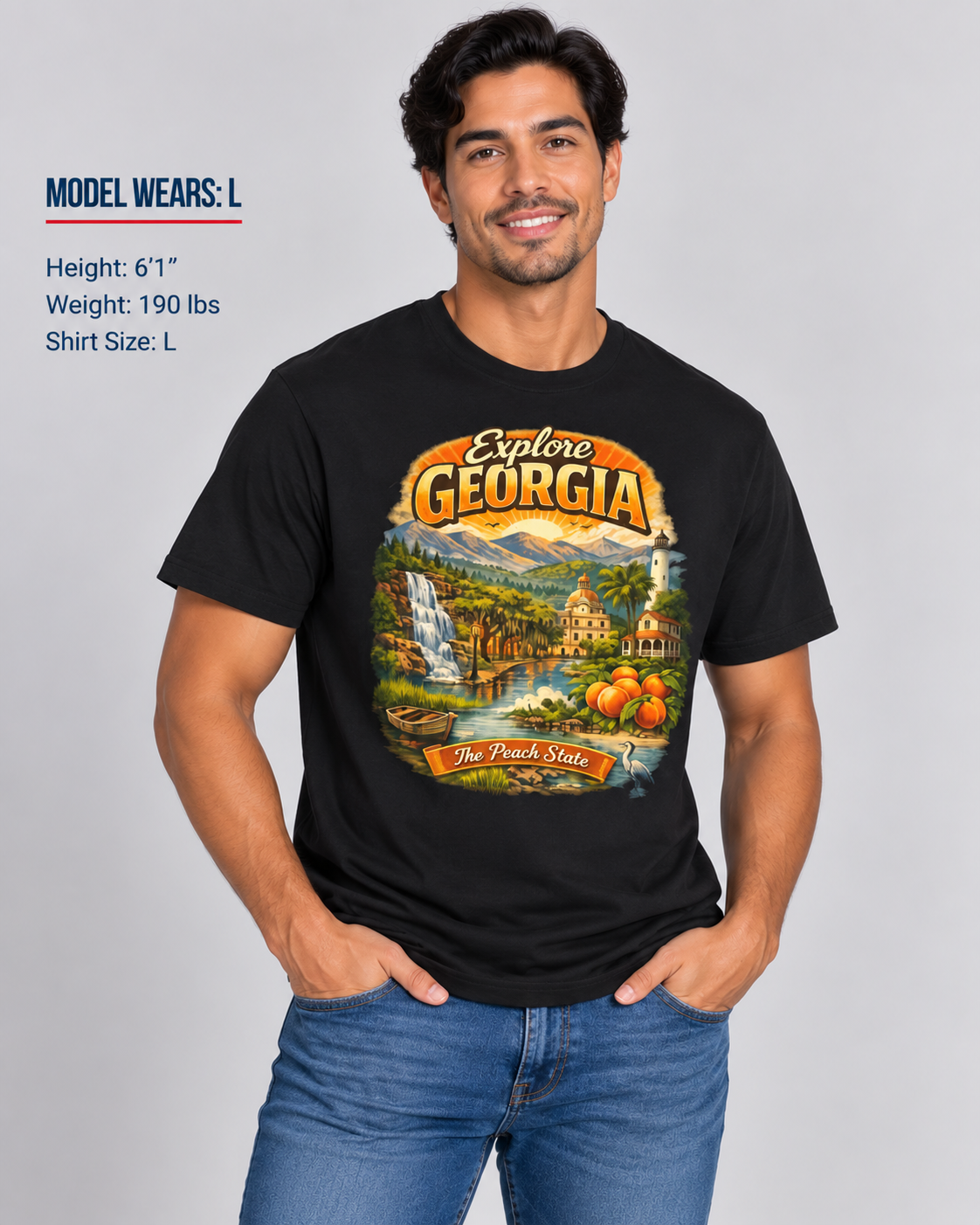 Explore Georgia Unisex Softstyle T Shirt State Pride Graphic Tee Collections FS03