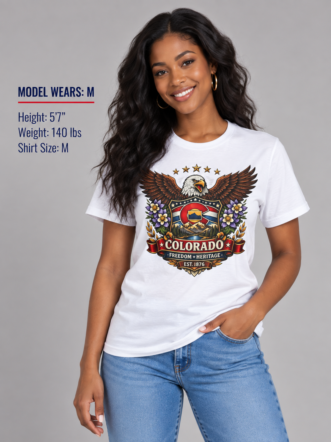 Colorado Americana Eagle Unisex Softstyle T Shirt State Pride Graphic Tee Collections FS03