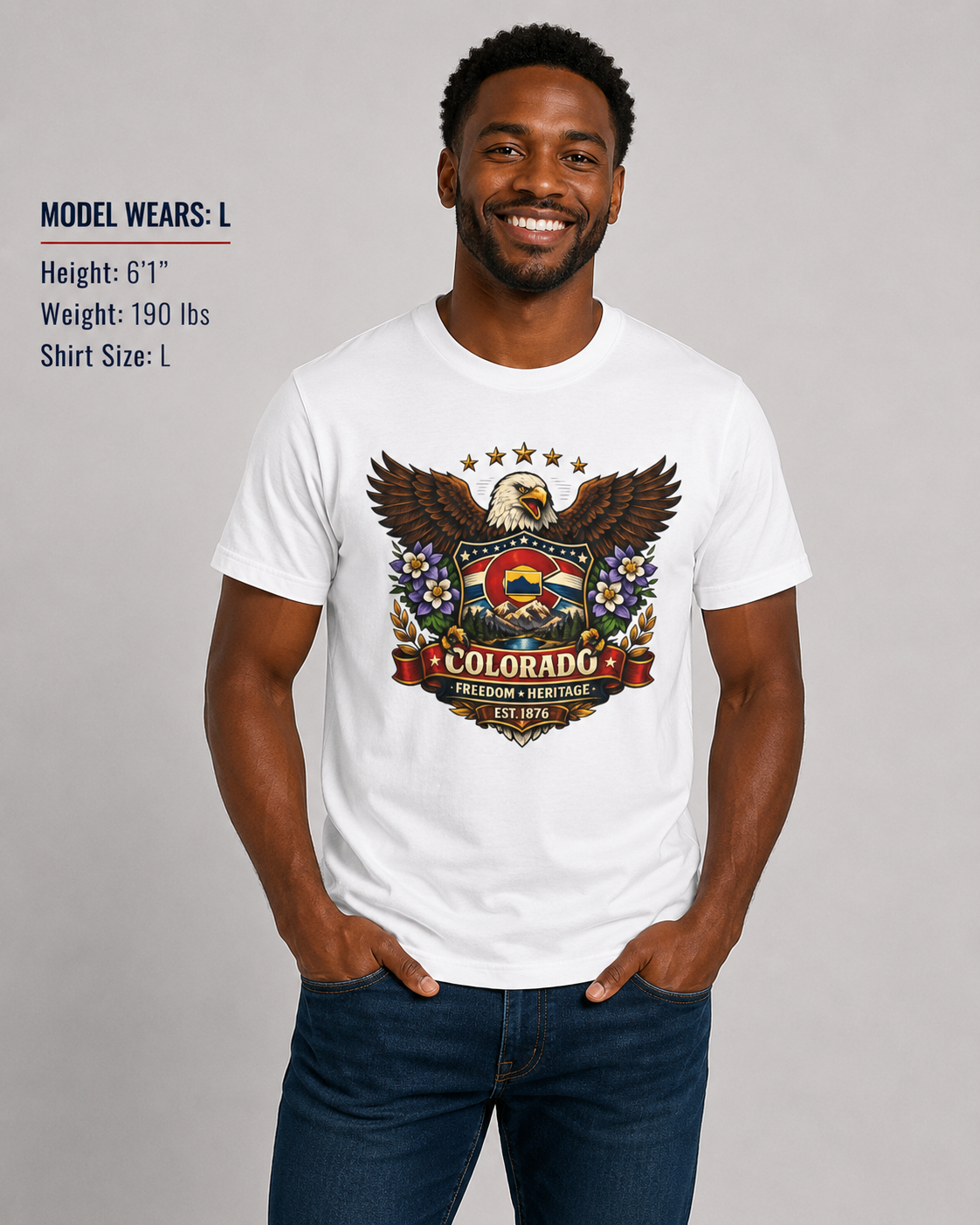 Colorado Americana Eagle Unisex Softstyle T Shirt State Pride Graphic Tee Collections FS03