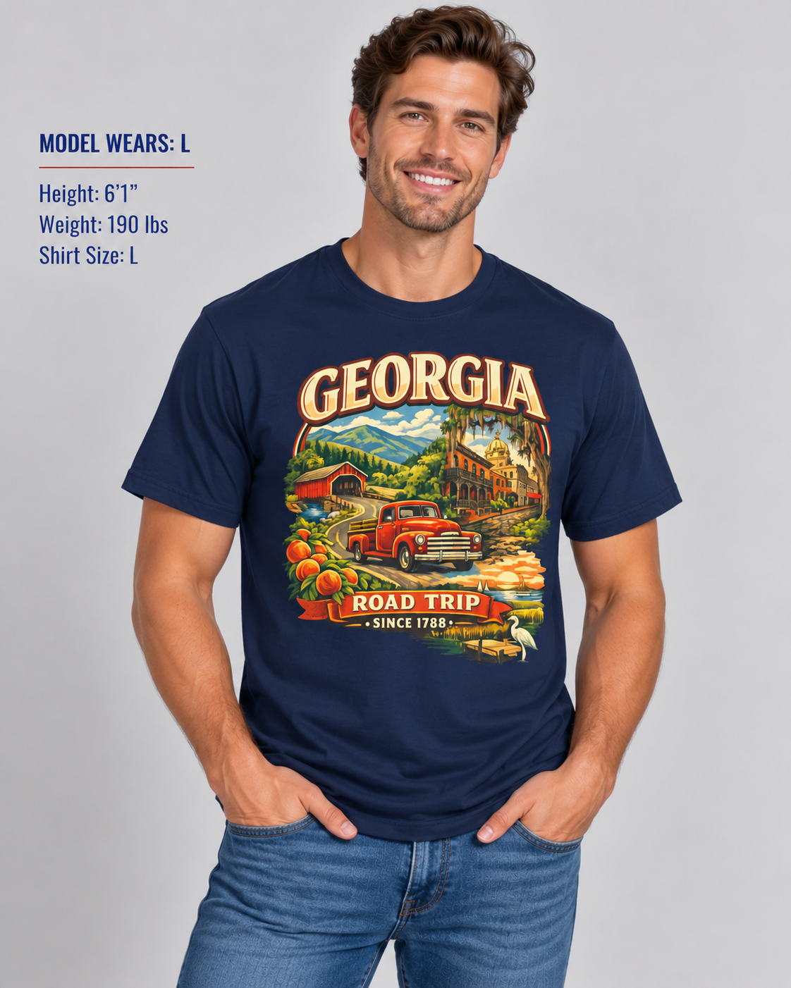 Georgia Road Trip Unisex Softstyle T Shirt State Pride Graphic Tee Collections FS03