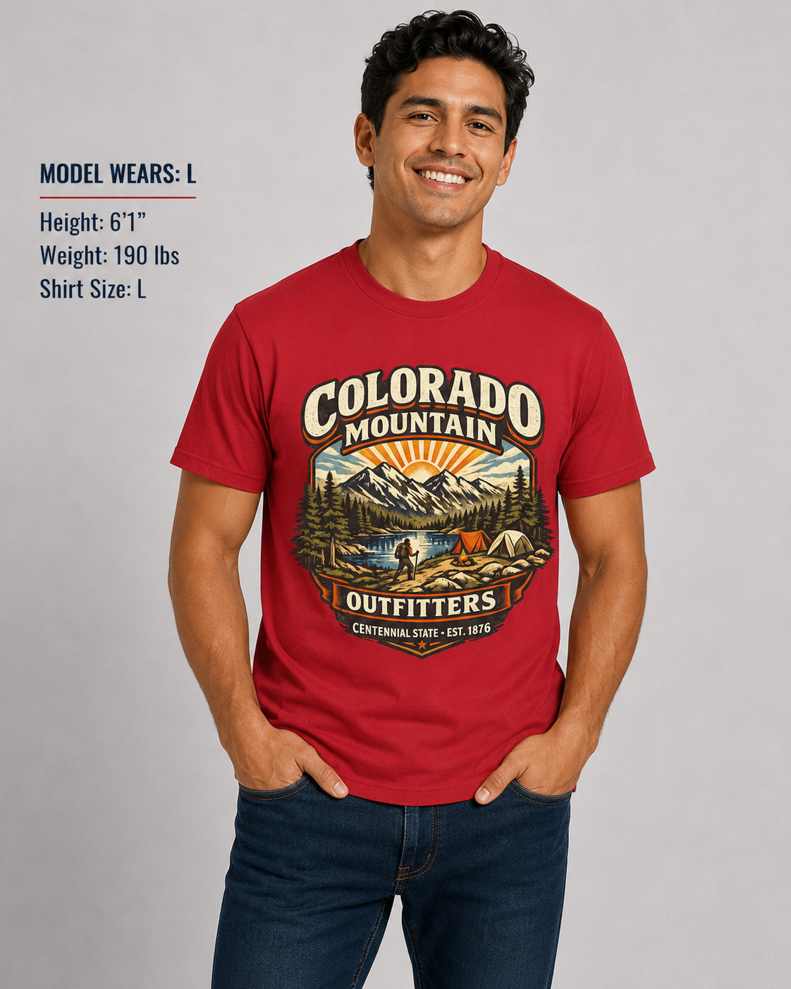 Colorado Mountain Outfitters Unisex Softstyle T Shirt State Pride Graphic Tee Collections FS03