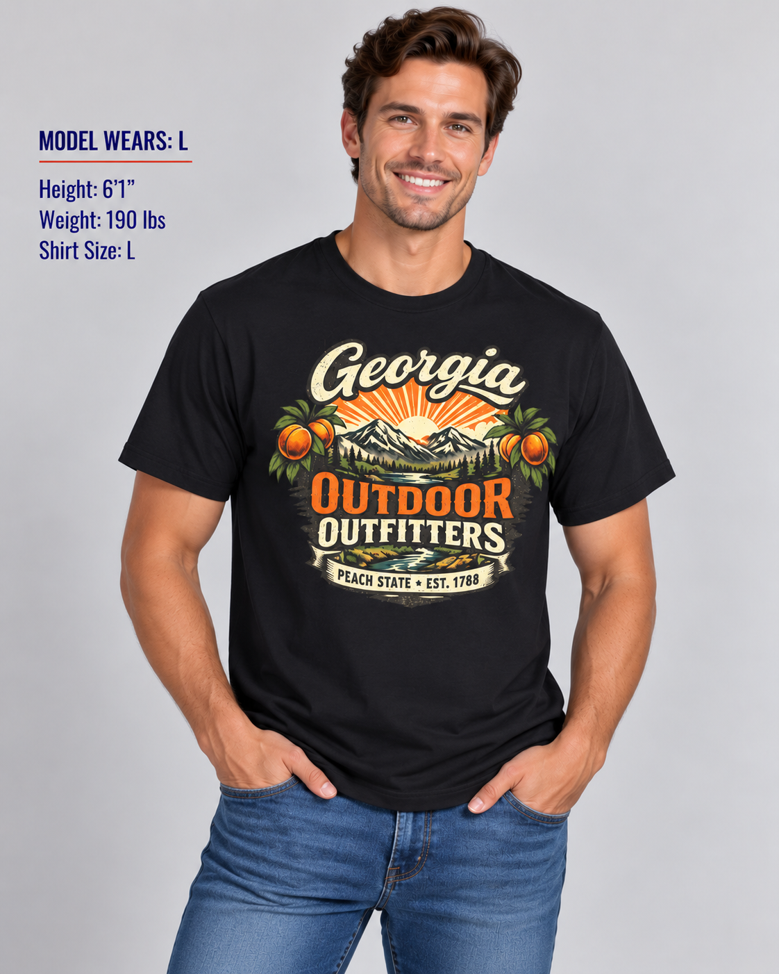 Georgia Outdoor Outfitters Unisex Softstyle T Shirt State Pride Graphic Tee Collections FS03