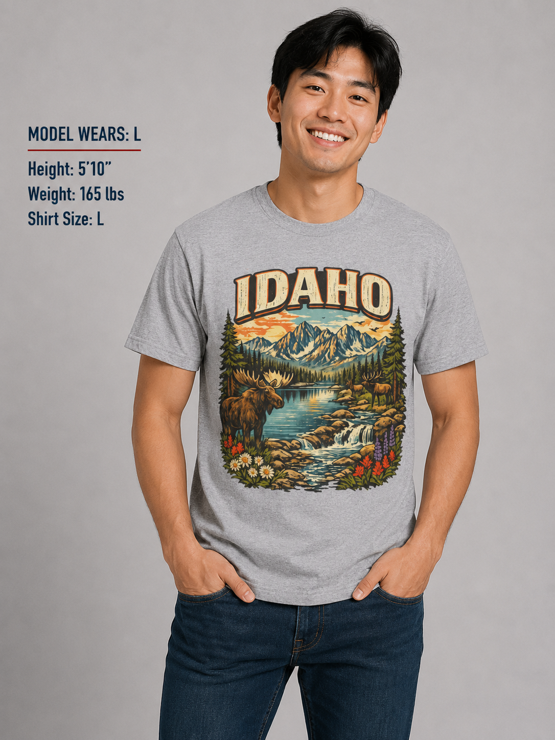 Idaho Wildlife Unisex Softstyle T Shirt State Pride Graphic Tee Collections FS03