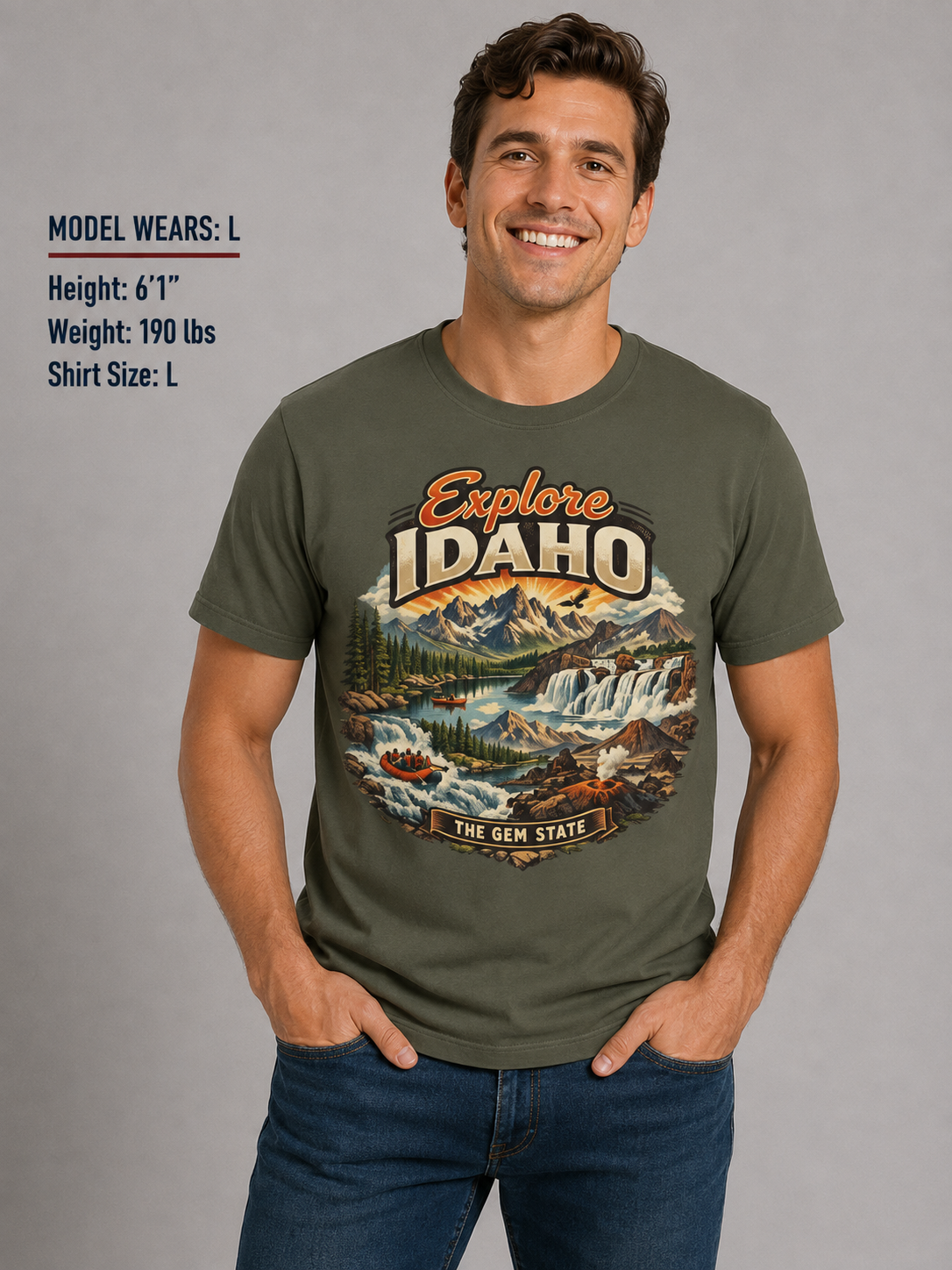 Explore Idaho Unisex Softstyle T Shirt State Pride Graphic Tee Collections FS03