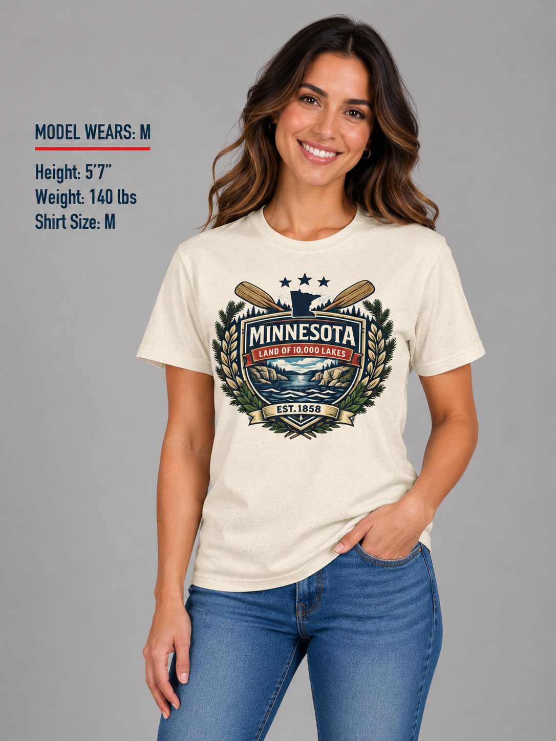 Minnesota Heritage Badge Unisex Softstyle T Shirt State Pride Graphic Tee Collections FS03