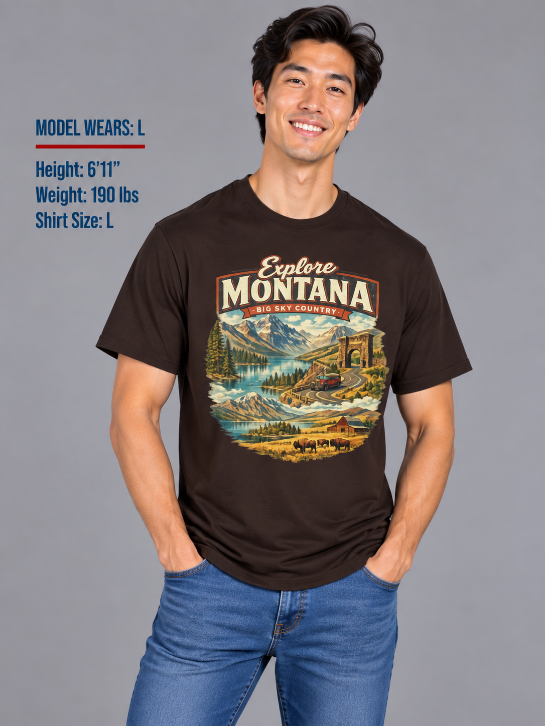 Explore Montana Unisex Softstyle T Shirt State Pride Graphic Tee Collections FS03