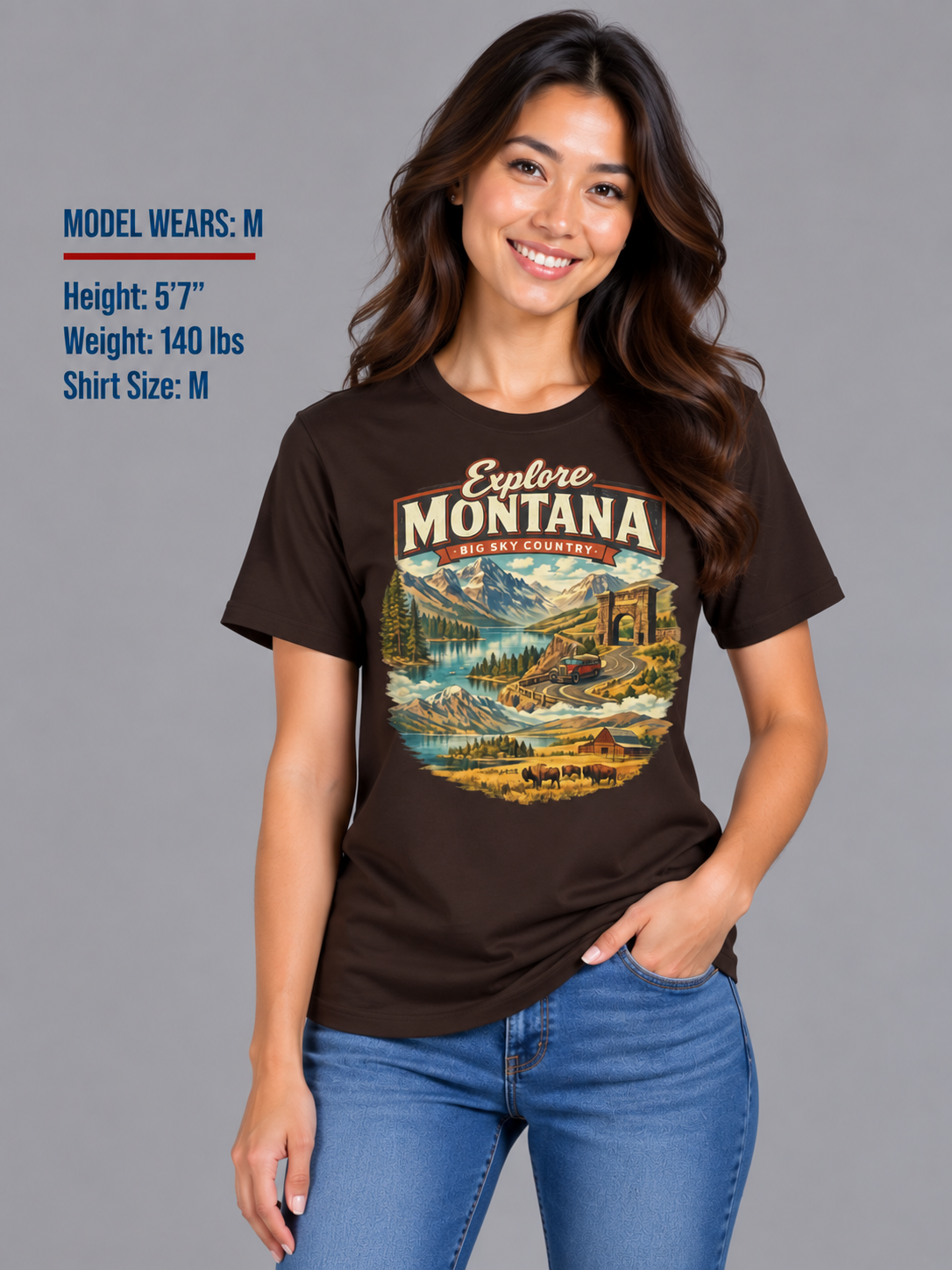 Explore Montana Unisex Softstyle T Shirt State Pride Graphic Tee Collections FS03