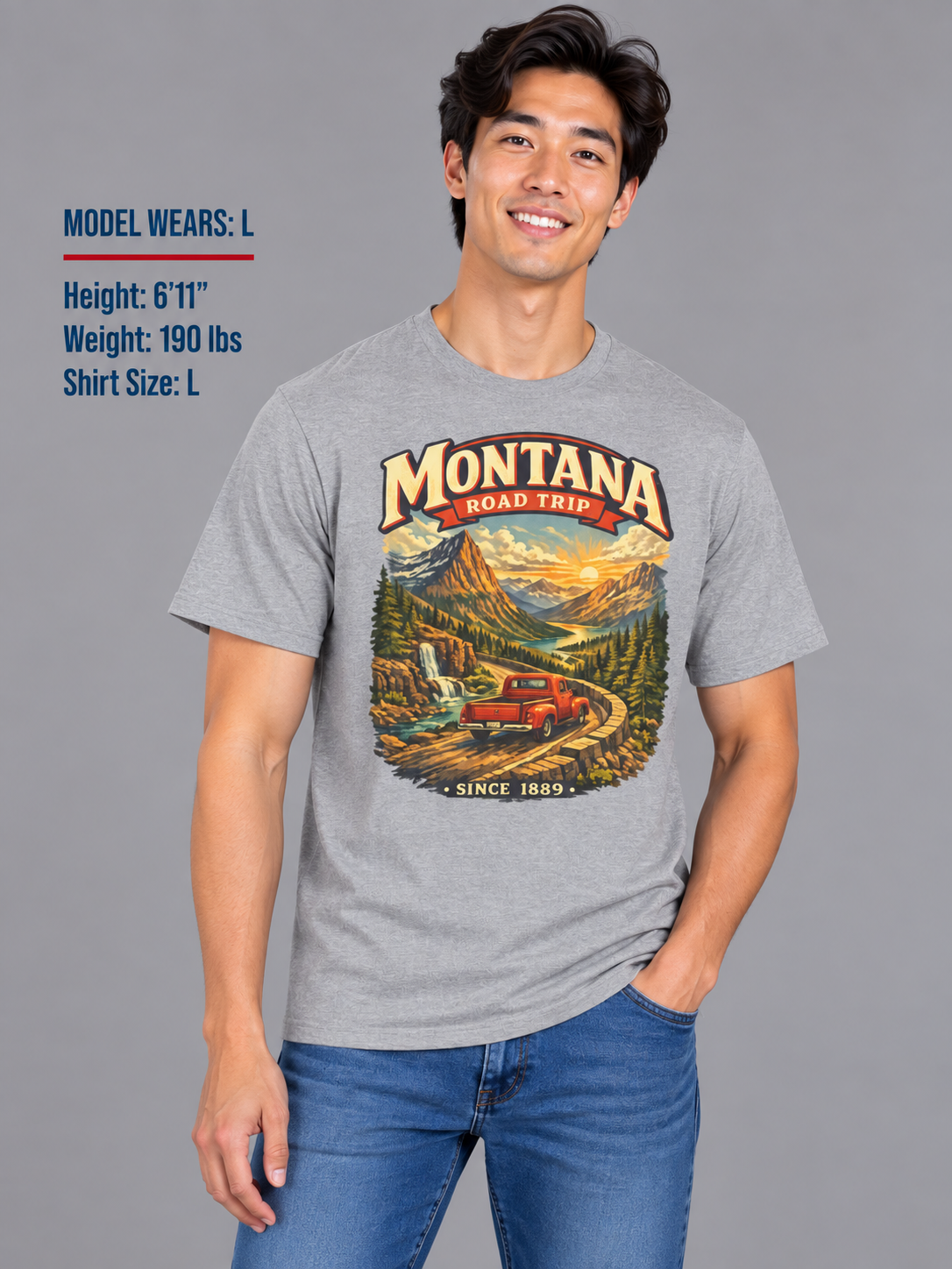 Montana Road Trip Unisex Softstyle T Shirt State Pride Graphic Tee Collections FS03