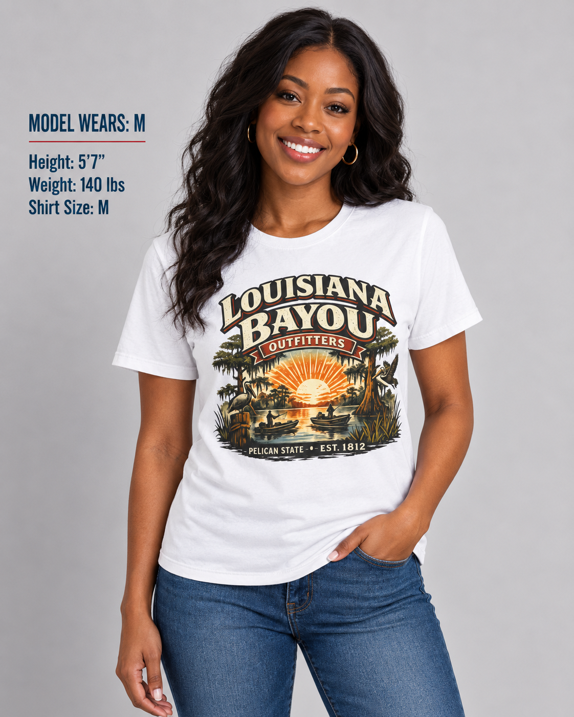 Louisiana Bayou Outfitters Unisex Softstyle T Shirt State Pride Graphic Tee Collections FS03