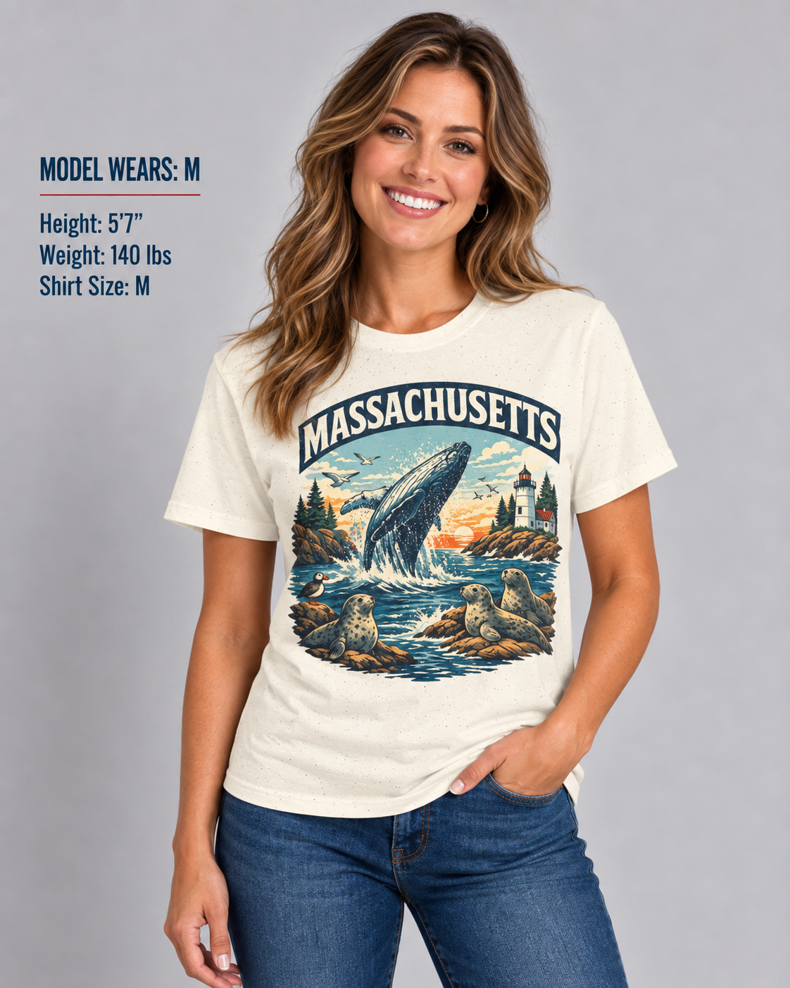 Massachusetts Wildlife Unisex Softstyle T Shirt State Pride Graphic Tee Collections FS03