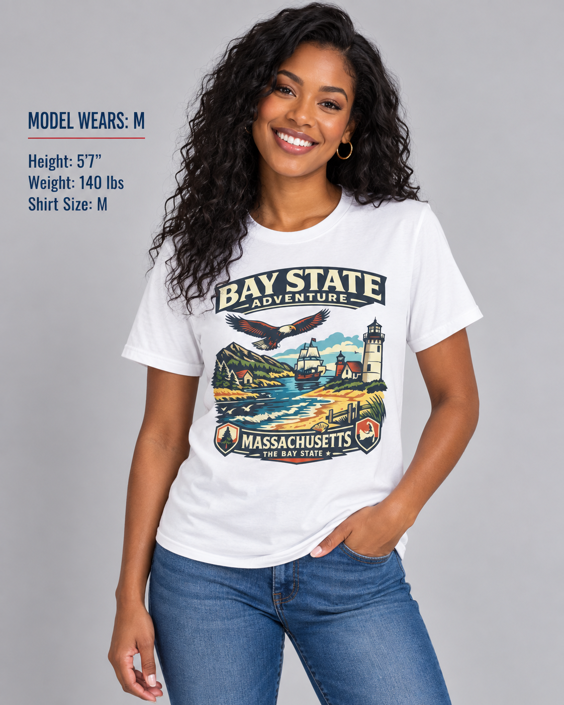 Massachusetts Bay State Adventure Unisex Softstyle T Shirt State Pride Graphic Tee Collections FS03