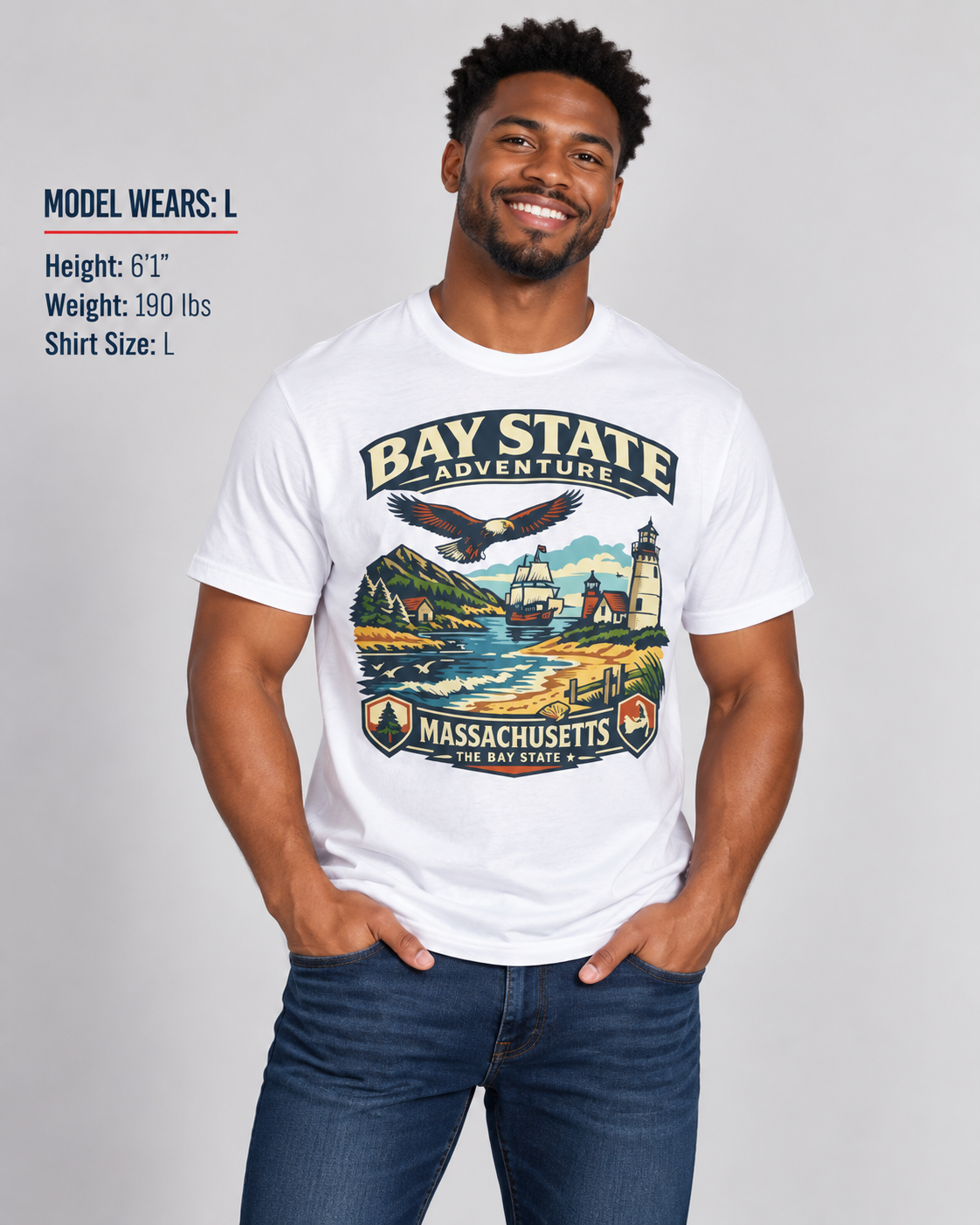 Massachusetts Bay State Adventure Unisex Softstyle T Shirt State Pride Graphic Tee Collections FS03
