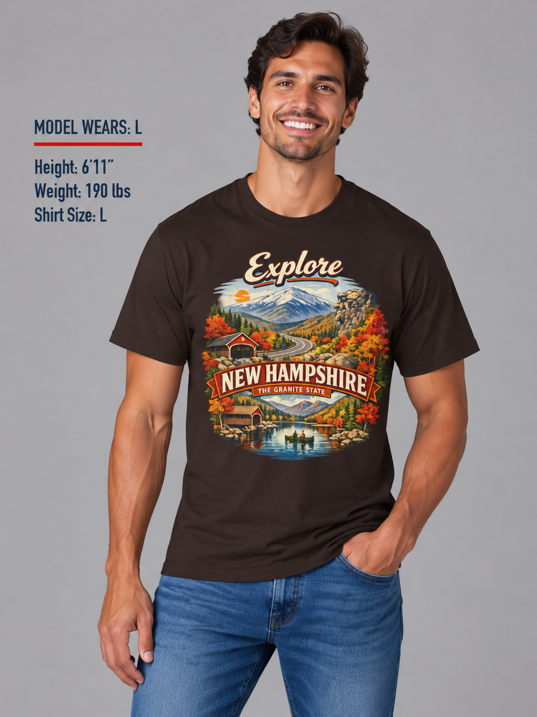 Explore New Hampshire Unisex Softstyle T Shirt State Pride Graphic Tee Collections FS03