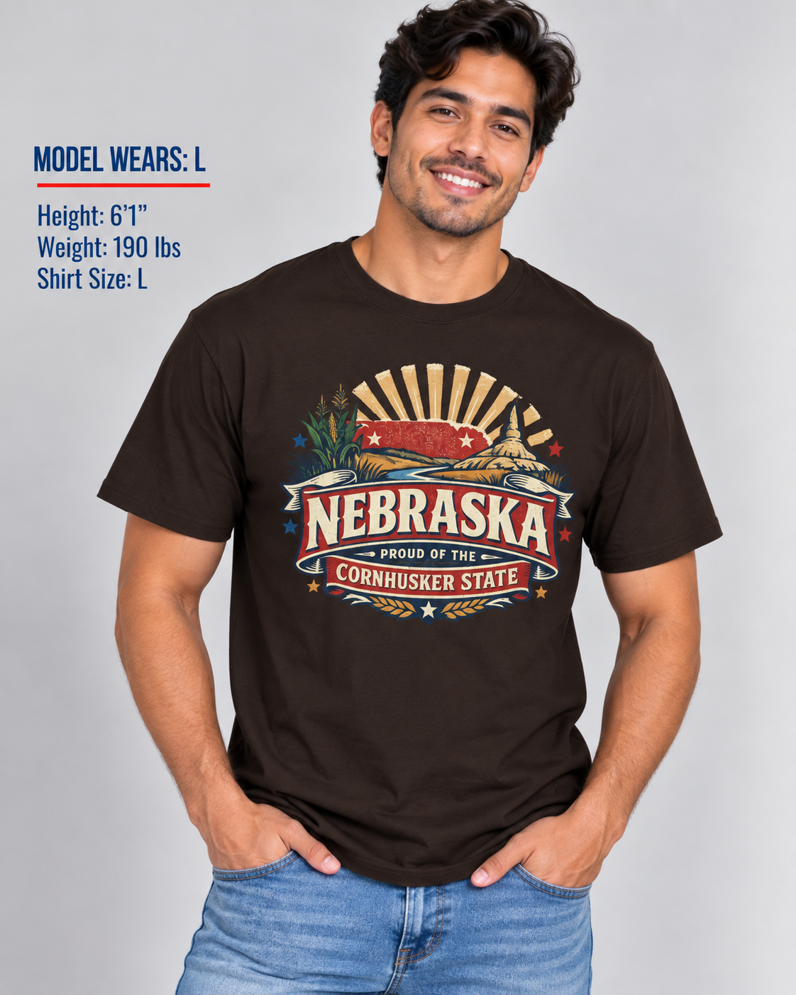 Nebraska State Pride Unisex Softstyle T Shirt State Pride Graphic Tee Collections FS03