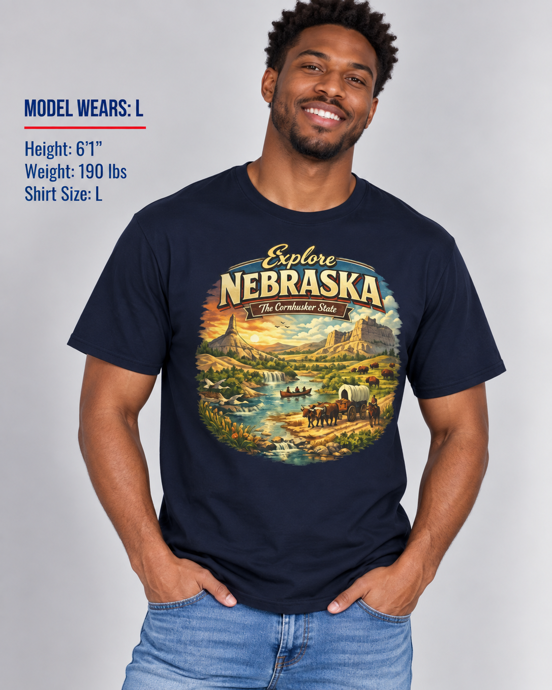 Explore Nebraska Unisex Softstyle T Shirt State Pride Graphic Tee Collections FS03