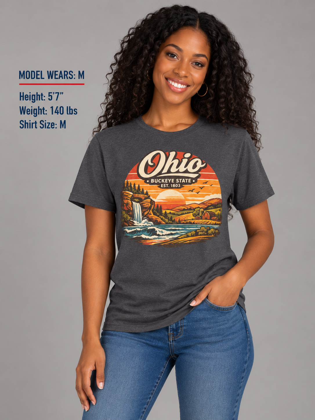 Ohio Sunset Landscape Unisex Softstyle T Shirt State Pride Graphic Tee Collections FS03
