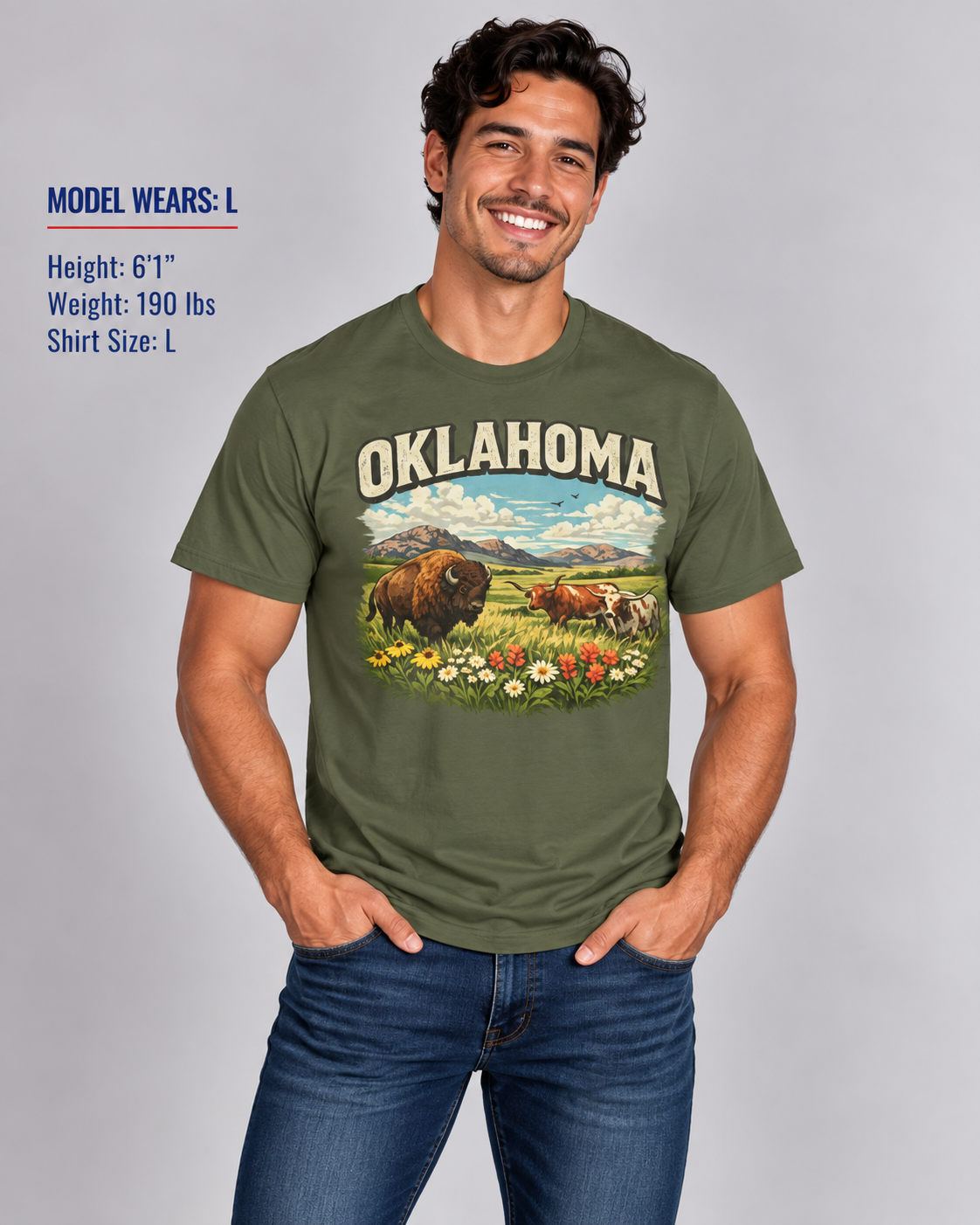 Oklahoma Wildlife Unisex Softstyle T Shirt State Pride Graphic Tee Collections FS03