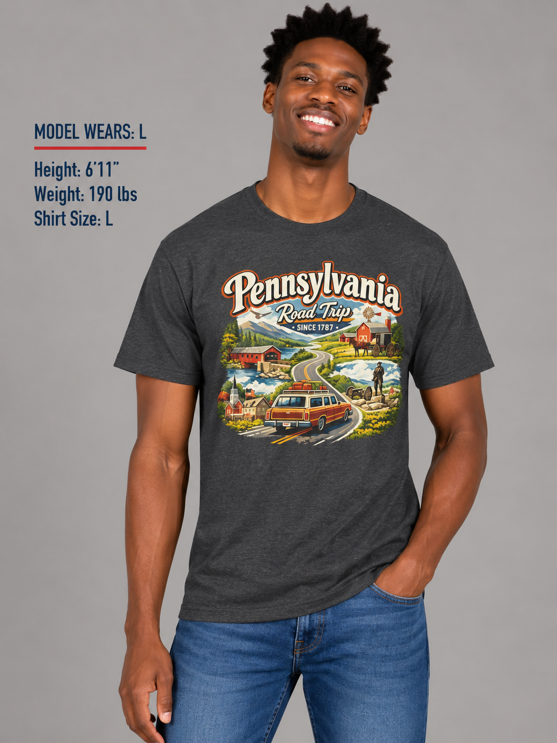 Pennsylvania Road Trip Unisex Softstyle T Shirt State Pride Graphic Tee Collections FS03