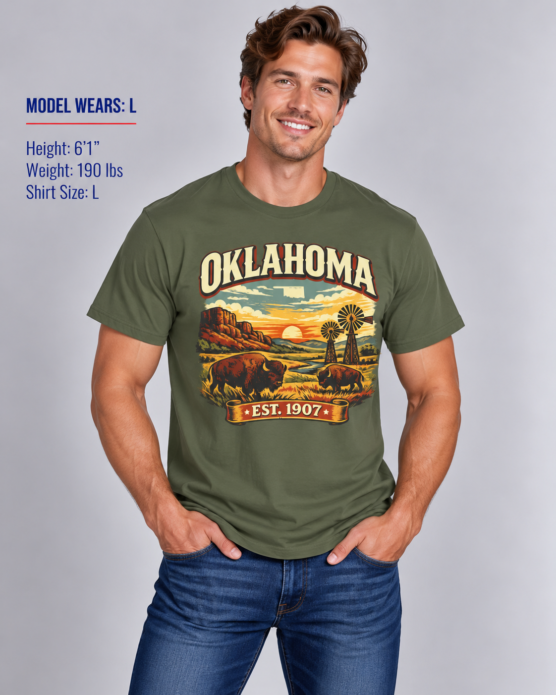 Vintage Oklahoma Heritage Unisex Softstyle T Shirt State Pride Graphic Tee Collections FS03