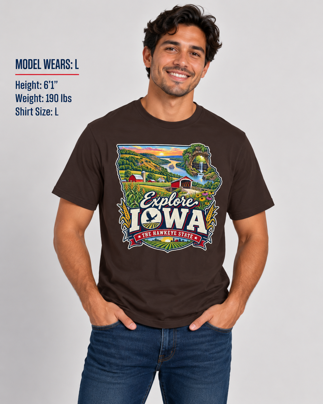 Explore Iowa Unisex Softstyle T Shirt State Pride Graphic Tee Collections FS03