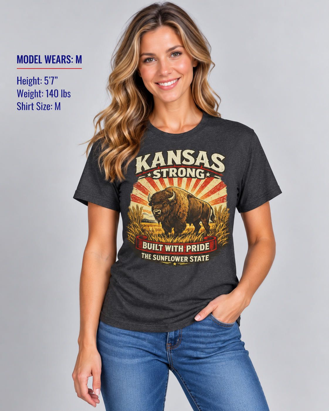 Kansas Strong Unisex Softstyle T Shirt State Pride Graphic Tee Collections FS03